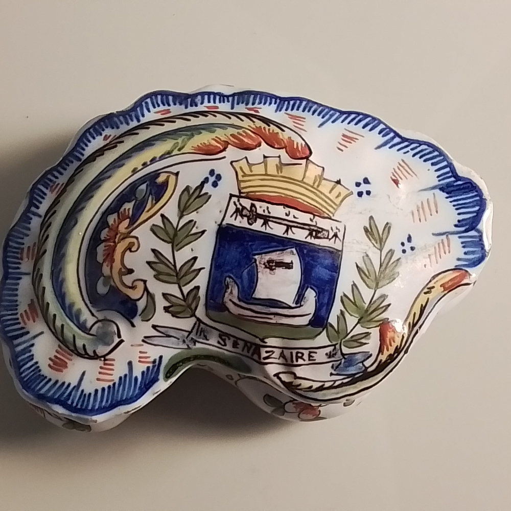 Decorative Ceramic Art Piece with Blue and Green Accents
